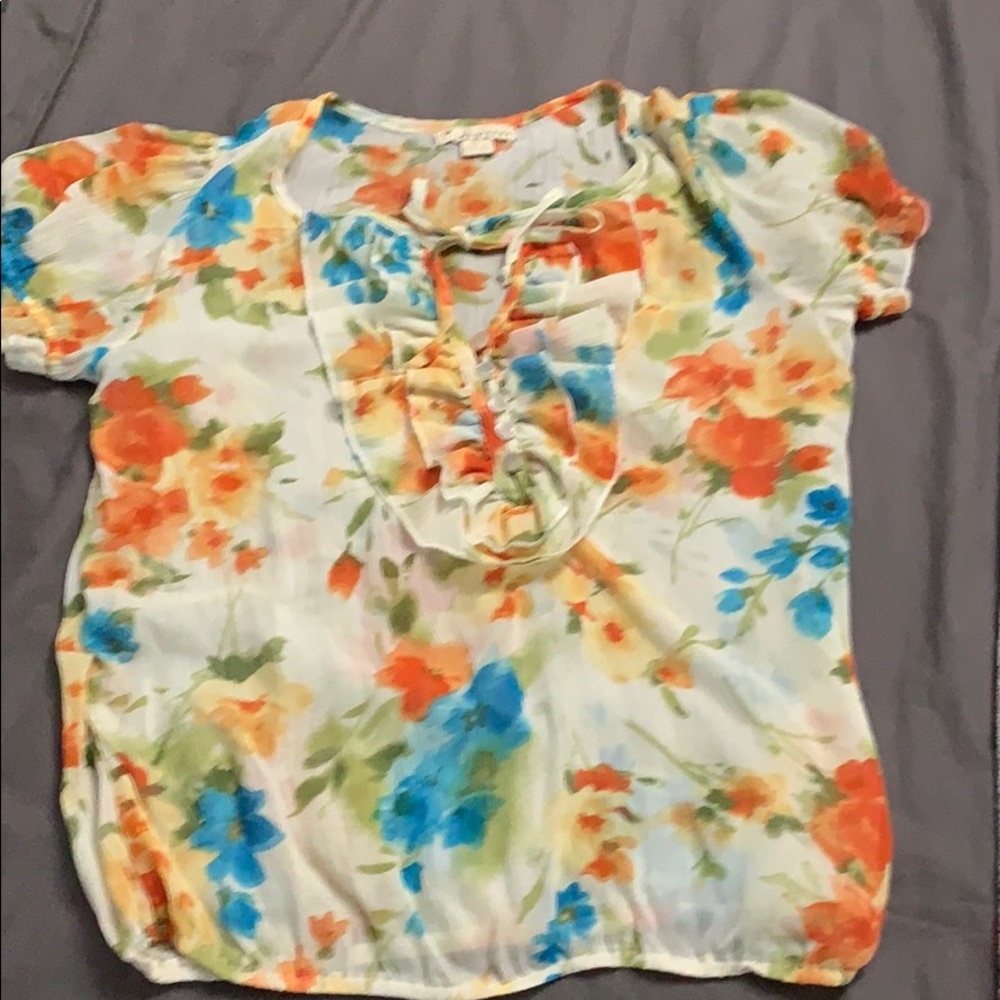 Floral sheer shirt